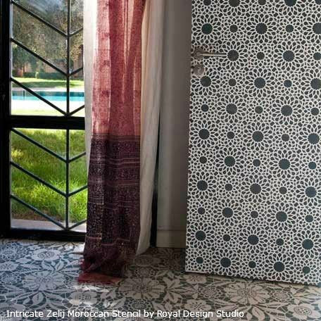 Stenciling an Allover Pattern on a Door | Royal Design Studio Stencils