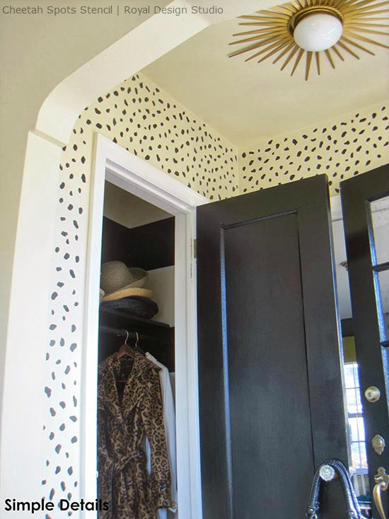 Stenciling a Wall for an Inviting Foyer Entry | Royal Design Studio