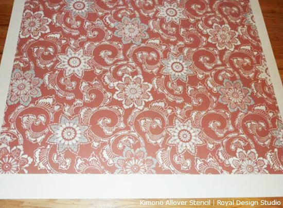 Stenciled Floor Rug | Kimono Allover Stencil