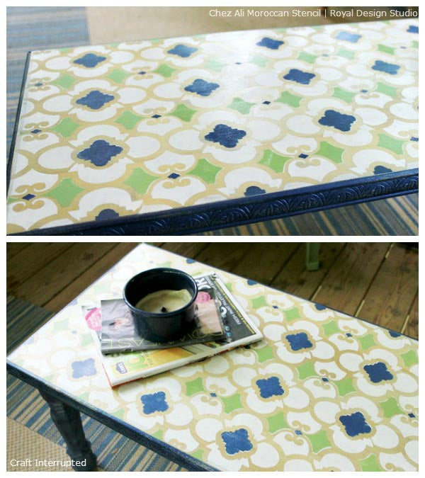 Stenciled Table Top Ideas with Royal Design Studio