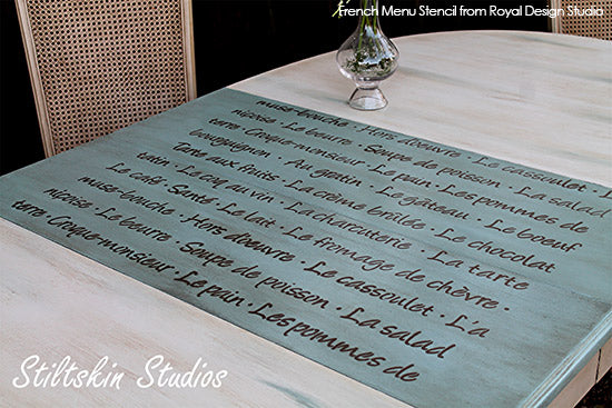 Furniture stencil and Chalk Paint® project How-to by Stiltskin Studios on Royal Design Studio 