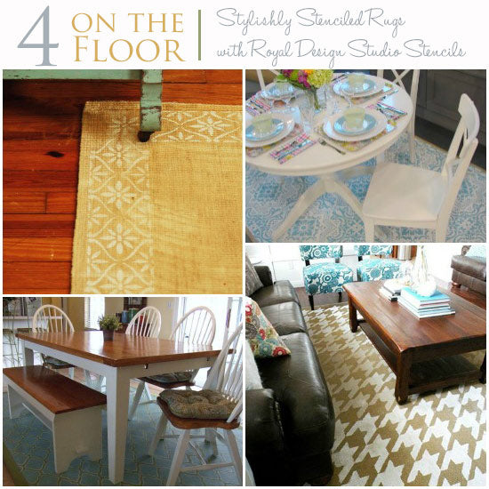 Stenciling stylish custom rugs with stencils from Royal Design Studio