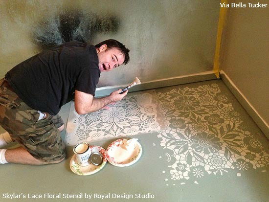 Stenciling a Concrete Floor with Royal Design Studio Stencils