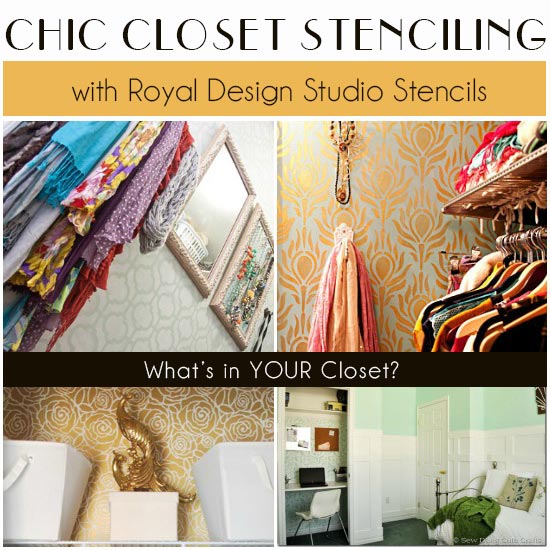 Great stencil ideas for stenciling closets with stencils from Royal Design Studio