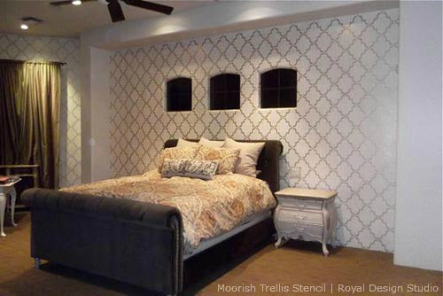 Feature Wall Ideas with Metallics and Stencils | Royal Design Studio