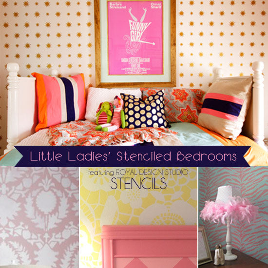 Super cute stencil ideas for decorating little girl's bedrooms