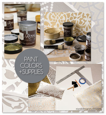 Using Royal Stencil Creme paints and Moroccan stencils from Royal Design Studio to create lovely wall art