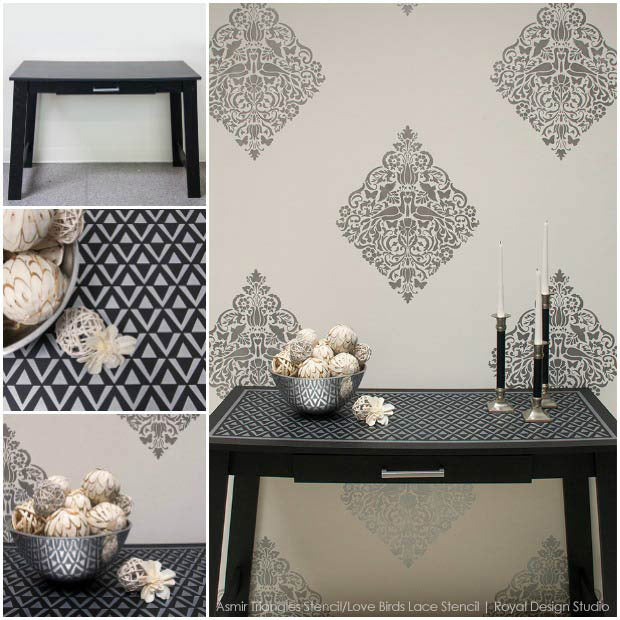 5 Fabulously Easy Ways to Stencil Walls with Metallic Royal Stencil Creme Paints