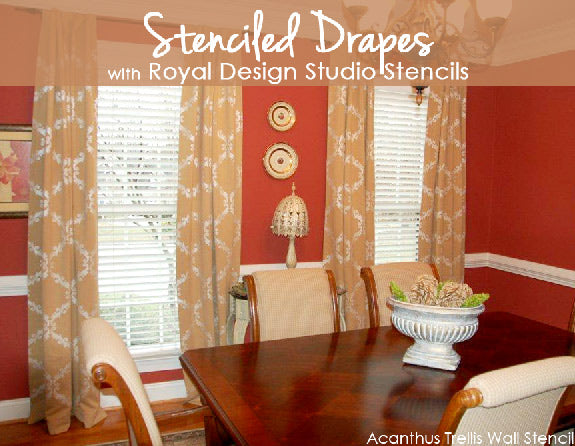 Stenciled Drapes with Royal Design Studio stencils