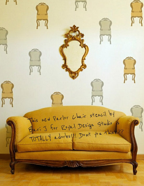 Wall Art Stencil-Parlor Chair by Bari J