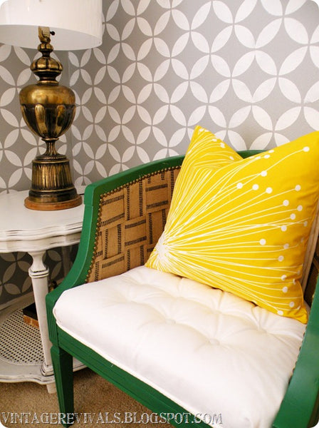 wall stenciling room makeover