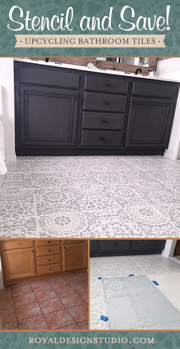 Tips for Painting Bathroom Tile with Floor Stencils