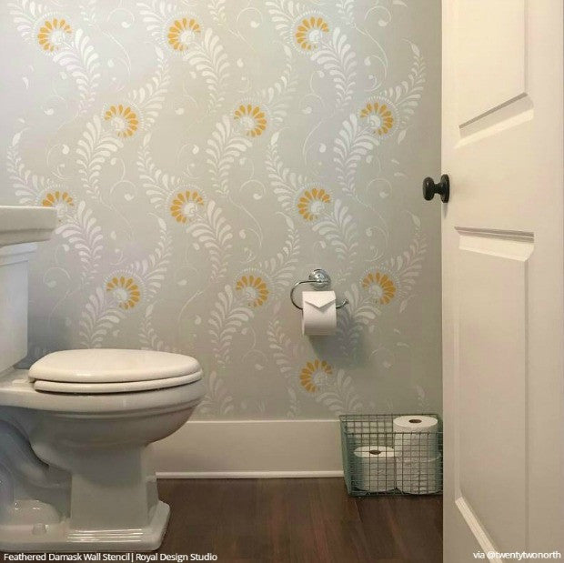 Wall Stencils: The Secret to Remodeling Your Bathroom on a Budget - 18 DIY Decor Ideas from Royal Design Studio