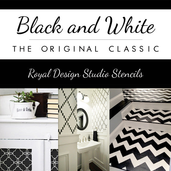 Black and White DIY Stencil Projects for classy and timeless home decor.