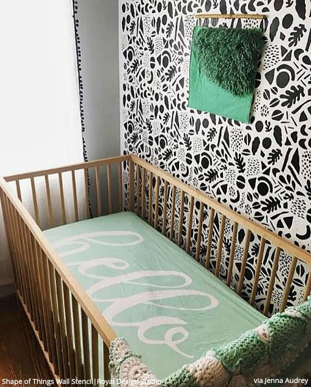 The Cutest Baby Nurseries & Kids Rooms Ever! Home Decorating DIY Ideas using Wall Stencils from Royal Design Studio