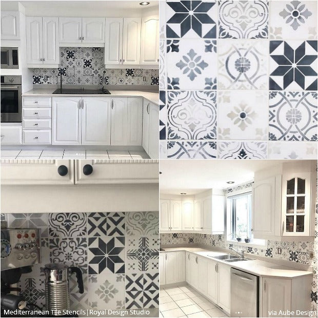 12 Stunning Ideas for Painting a DIY Kitchen Backsplash Design with Wall Stencils - Royal Design Studio