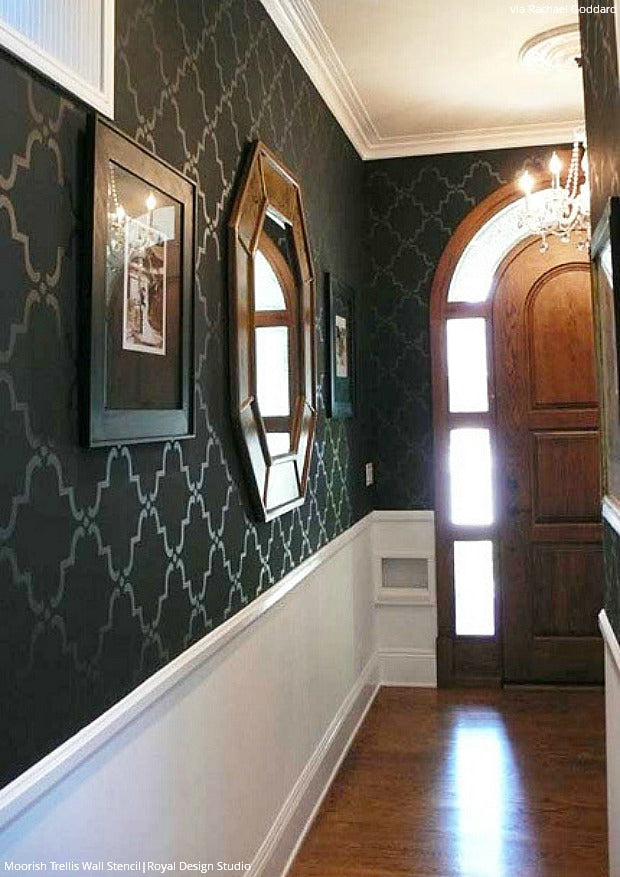 Hottest Trend in Home Decor: 9 DIY Ideas for Glam Black Painted & Stenciled Walls from Royal Design Studio