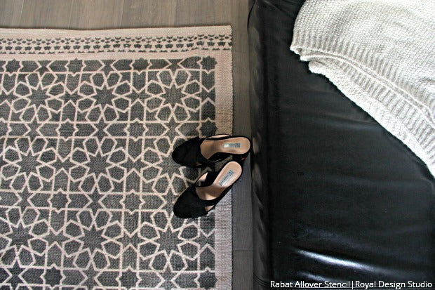 [VIDEO Tutorial] Roll It Out! How to Paint Fabric to Create a Custom DIY Area Rug with Moroccan Floor Stencils and Chalk Paint