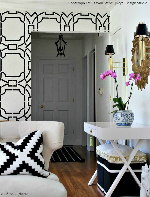 Update Your Home with Trendy Stenciled Walls - Royal Design Studio Wall Stencils and DIY Decor Ideas