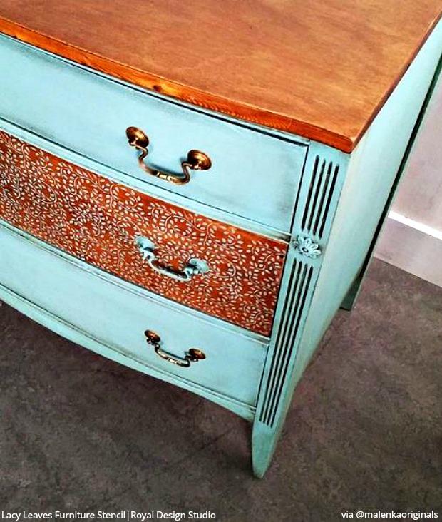 The BOLD & the BEAUTIFUL: Furniture Painting Stencils - Decorative Painting Patterns for Upcycling Reclaimed Furniture DIY Decor Projects - Royal Design Studio Stencils