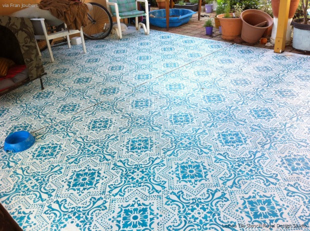 Make Old Floors New & Fabulous with Floor Stencils - 9 DIY Decor Ideas & Floor Makeovers - Royal Design Studio Stencils for Painting
