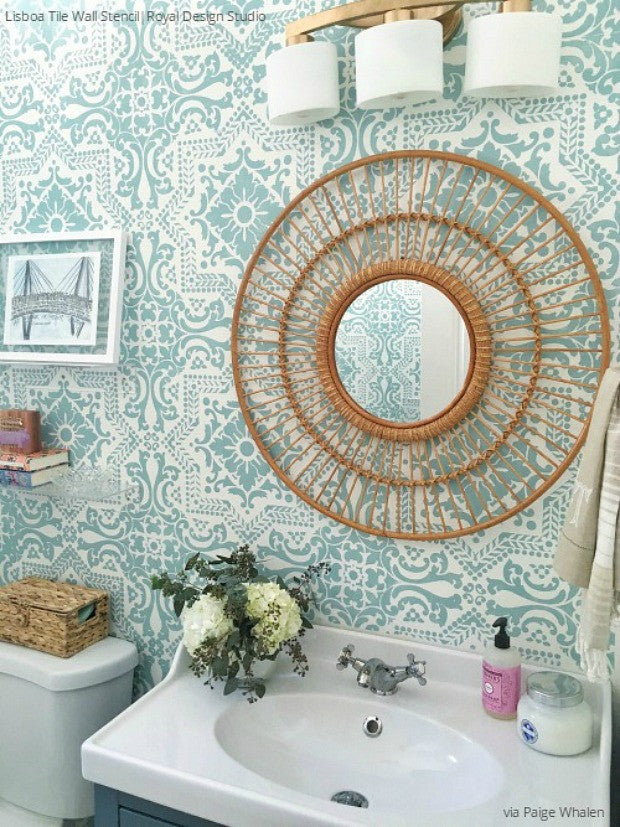 Wall Stencils: The Secret to Remodeling Your Bathroom on a Budget - 18 DIY Decor Ideas from Royal Design Studio