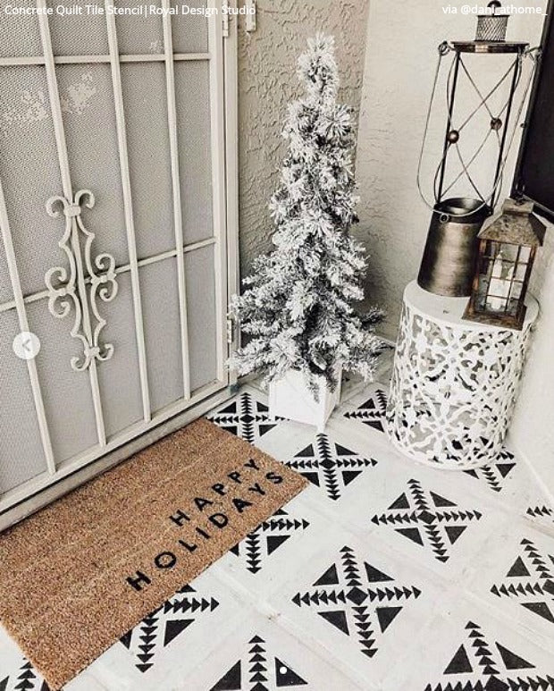 Deck the Halls this Christmas with Stencils from Royal Design Studio - Wall Stencils for Painting, Painted Floor Stencils, DIY Christmas Decor, Holiday Decorations