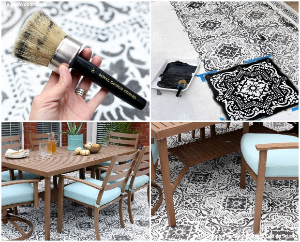 10 Stenciled Floor Makeovers and DIY Ideas Made For Walkin’ - Floor Stencils by Royal Design Studio