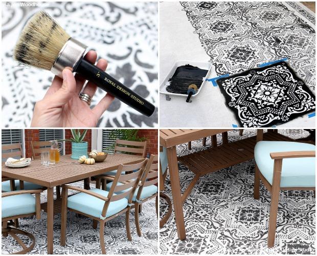 Come On In! Welcome Guests with a Stenciled Porch or Patio Floor! DIY Home Decorating Ideas using Royal Design Studio Floor Stencils and Tile Stencils for Painting