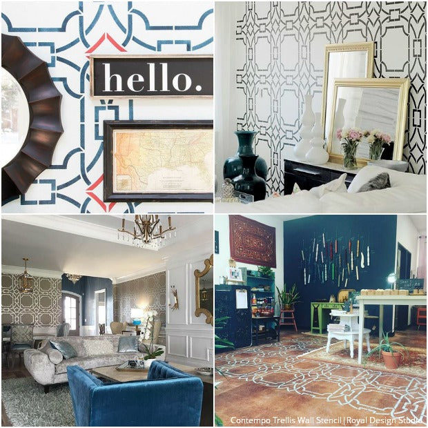 Looking for Insta-Inspiration for Your Next Stencil Project? Check out these gorgeous stenciled interiors! Royal Design Studio Stencils