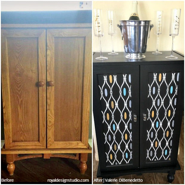 Before & After: Winning Stencil Decor Ideas for DIY Paint Projects - Royal Design Studio Stencils for Walls, Floors, and Furniture