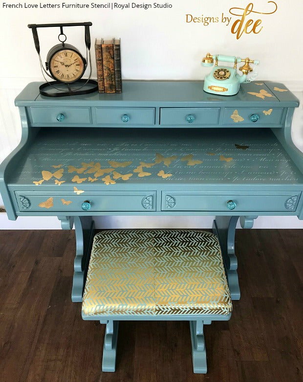 The BEST Furniture Makeovers at the General Finishes Design Challenge - Furniture Refinishing and DIY Stencil Patterns for Painting - Royal Design Studio Furniture Stencils