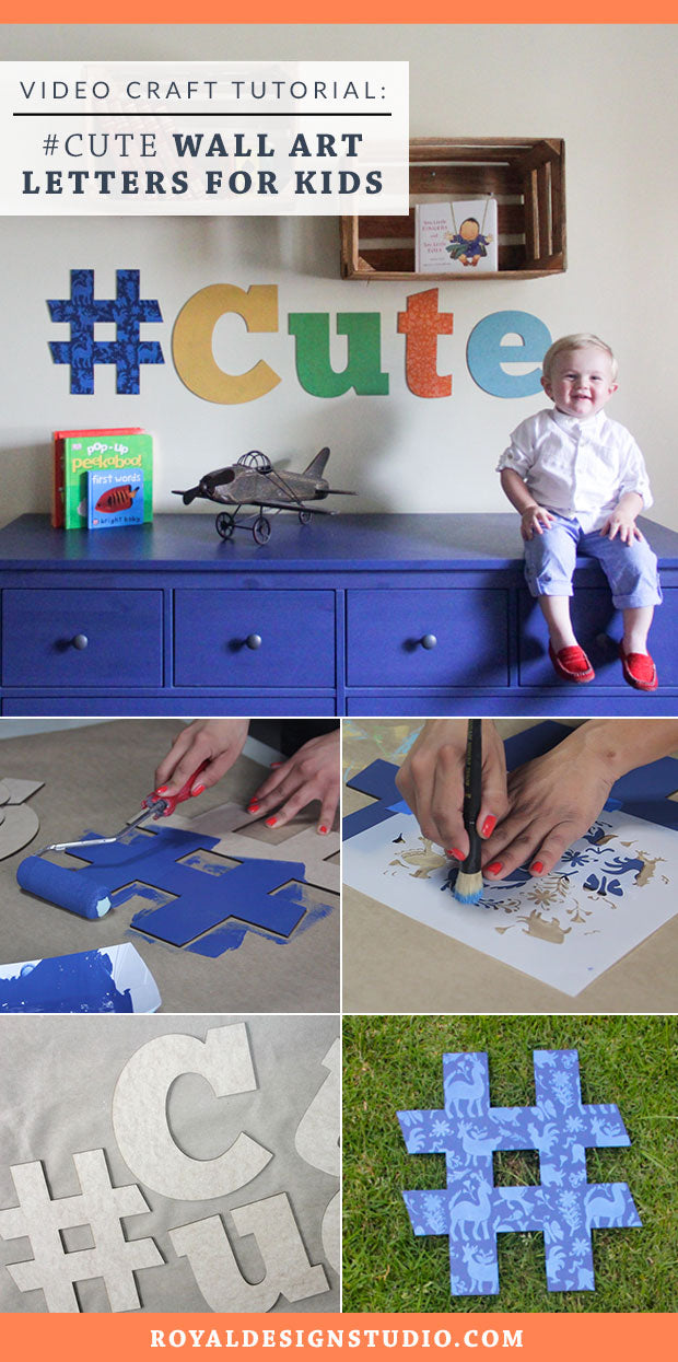 Craft Stencil VIDEO Tutorial: Cute Wall Art Letters for Kids Room Decor