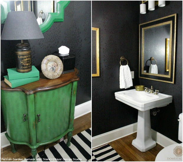 Hottest Trend in Home Decor: 9 DIY Ideas for Glam Black Painted & Stenciled Walls from Royal Design Studio