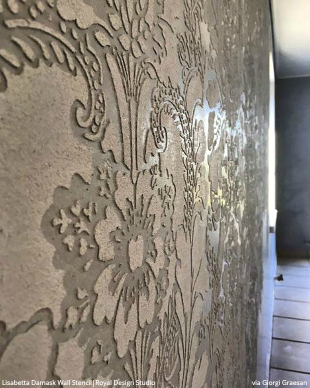 Raise Your Style to New Heights with Stencil Embossing - 10 DIY Home Decorating Ideas using Wall Stencils, Furniture Stencils, and Joint Compound Plaster