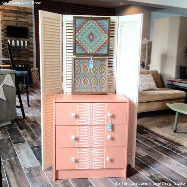 Stenciling with Southwest Style - Royal Design Studio Stencils and DIY Decor Ideas