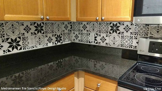 12 Stunning Ideas for Painting a DIY Kitchen Backsplash Design with Wall Stencils - Royal Design Studio