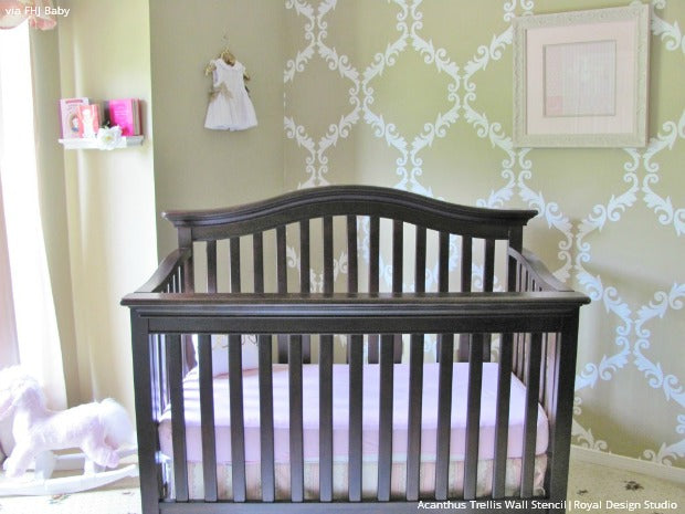 11 DIY Baby Nursery Decor & Decorating Ideas: Get the Project Nursery Look with Wall Stencils from Royal Design Studio