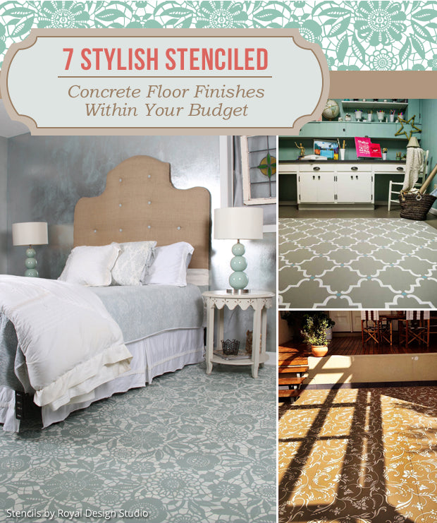 7 Stylish Painted & Stenciled Concrete Floor Finishes within Your Budget!