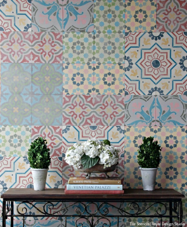 Tile Trend: 12 DIY Home Decor Ideas to Make it Easy and Affordable with Stencils from Royal Design Studio