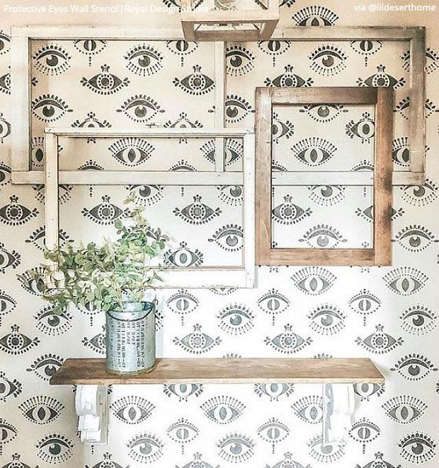 Bohemian Stencils to Inspire Your Inner Boho Babe - Wall Stencils, Floor Stencils, Furniture Stencils from Royal Design Studio - DIY Decor Project Ideas