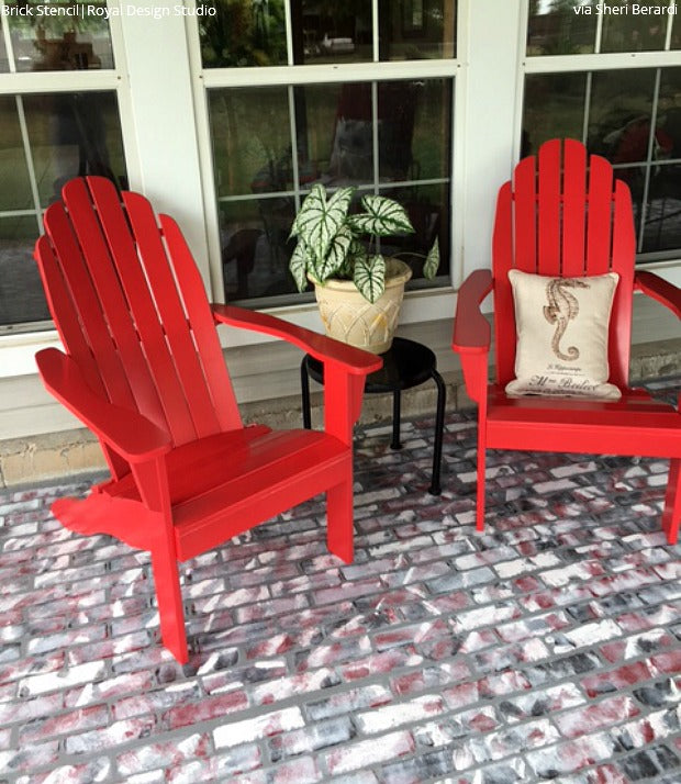 Come On In! Welcome Guests with a Stenciled Porch or Patio Floor! DIY Home Decorating Ideas using Royal Design Studio Floor Stencils and Tile Stencils for Painting