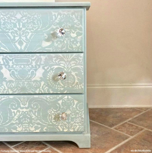 DIY Decor Painting Ideas - Finishing Furniture Touches with Stencil Designs - Royal Design Studio