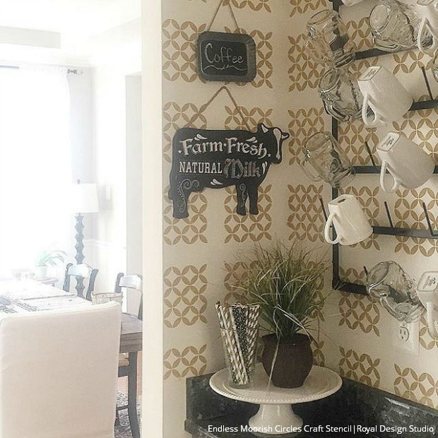 Looking for Insta-Inspiration for Your Next Stencil Project? Check out these gorgeous stenciled interiors! Royal Design Studio Stencils