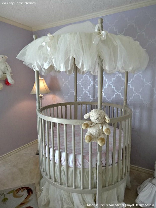 11 DIY Baby Nursery Decor & Decorating Ideas: Get the Project Nursery Look with Wall Stencils from Royal Design Studio