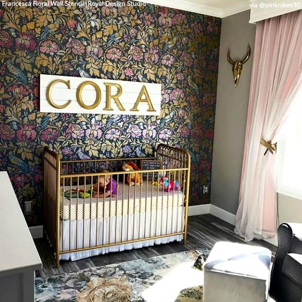 The Cutest Baby Nurseries & Kids Rooms Ever! Home Decorating DIY Ideas using Wall Stencils from Royal Design Studio