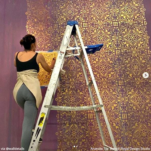 DIY Ideas for New Decor! Wall Painting Stencils, Paint Floor Stencils, Decorative Tile Stencils, Furniture Stencils - Instagram Inspiration - royaldesignstudio.com