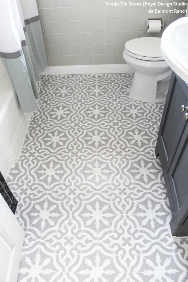 The DIY Renovation Hack That Will Save You $1000s: Bathroom Tile Floor Stencils