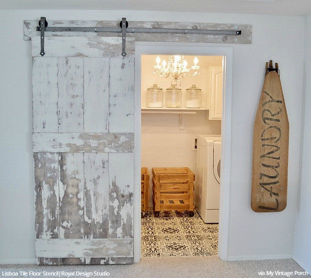 Beautiful DIY Laundry Room Makeovers with Stencils - Royal Design Studio
