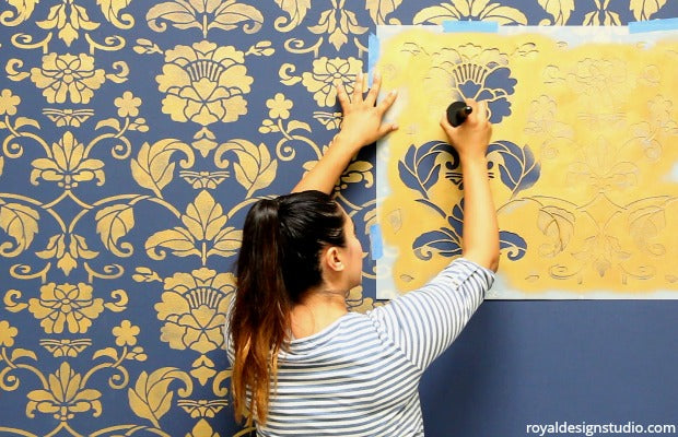 [VIDEO DIY Tutorial] The Complete Beginner’s Guide to Wall Stenciling - Royal Design Studio Wall Stencils for Painting